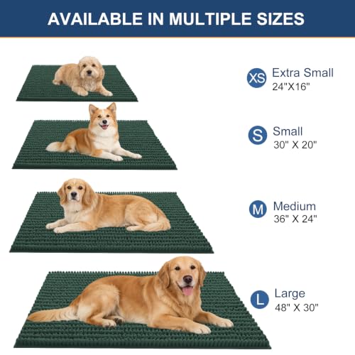 Image of OLANLY Dog Door Mat for Muddy Paws 24x16, Ultra-Absorbent Chenille Mud Mat