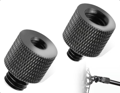 Lhbwhiz Adaptador de Rosca de 2 Piezas Adaptador de Soporte de Micrófono de Aleación de Aluminio de 3/8' a 1/4' y Tornillo de Trípode de 1/4' a 3/8' para Soportes de Iluminación de Cámara (Negro)