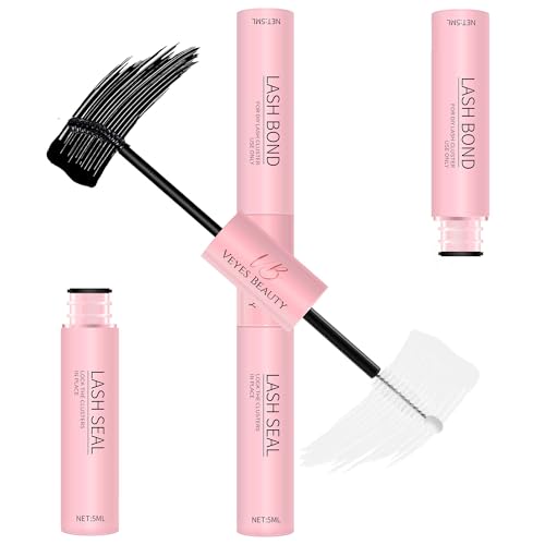 VEYESBEAUTY Pegamento Pestañas Postizas 2 En 1 Pegamento Pestañas Lash Bond y Seal para Pestañas Impermeable (5ml+5ml)
