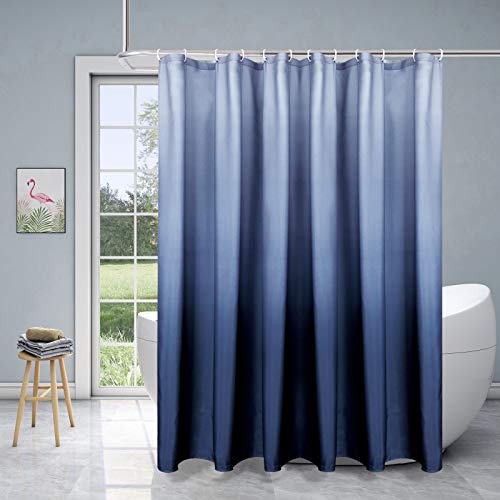 Xikaywnt Ombre Shower Curtains for Bathroom Fabric Water Resistant Decorative Shower Drapes, Navy, 60 X 72 Inch by Xikaywnt - Used condition - US$7.85