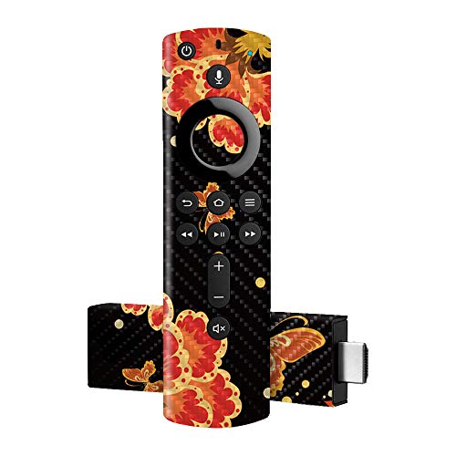 MightySkins Carbon Fiber Skin for Amazon Fire TV Stick 4K - Flower Dream | Protective, Durable Textured Carbon Fiber Finish | Easy to Apply, Remove, and Change Styles | Made in The USA