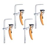 POWERTEC 71542-P2 Quick Release Ratcheting Table Clamp for MFT and Guide Rail System, 7' Capacity (178mm) x 2-3/8' Throat Depth, 4 PK