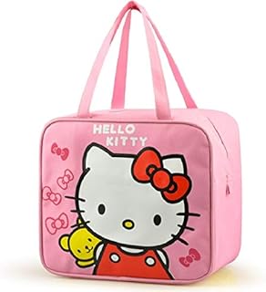 Rosa Hello Kitty My Malody Girls Borsa per Il Pranzo in Cotone Isolante per Bambini Scuola per Le Donne Borsa per Il Pranzo Borse per Picnic Borsa per Alimenti da Picnic
