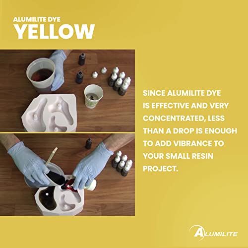 Alumilite Dye Liquid Color Tint Yellow (1 oz) Highly Concentrated Colorant or Pigments for Casting Resins, Epoxy Coating, and Urethane | Used in Coloring Clear, Translucent, Opaque Color Arts & Crafts