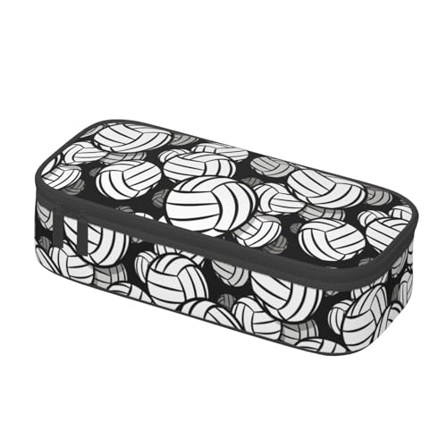 Image of Volleyball Ball Pattern Pencil Case Big Capacity Storage Pencil Pouch Stationery Bags With Zipper Portable Pen Holder Box Organizer For Boys Girls Teens Student College School Office Supplies