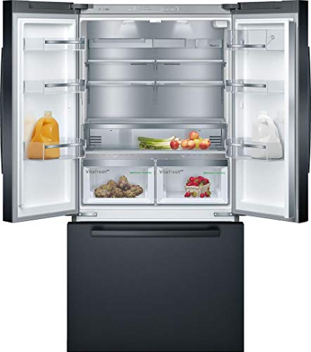 Bosch B36CT80SNB 36" 800 Series French Door Refrigerator with 20.8 cu. ft. Capacity, FarmFresh System, VitaFreshPro, LED Lighting and MultiAirFlow (Black Stainless Steel) on Fridge.com