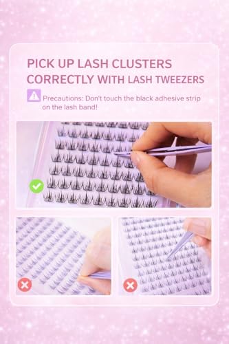 Image of BAREFIT 11-13mm 100Pcs Self Adhesive Eyelashes False Eyelash Clusters Eye Lashes for Women False Eyelashes Self Stick Cluster Lashes Eyelash Glue Eyelash Clusters with Tweezers Eyelash Extension Kit
