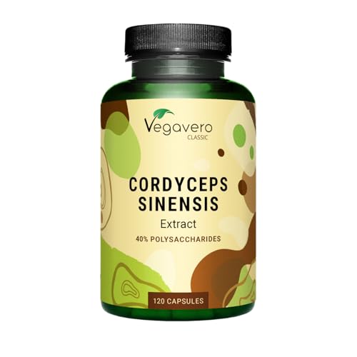 Vegavero Cordyceps Sinensis 19 500 mg Daily | 10:1 Mushroom Extract | 4-Month Supply | 40% Polysaccharides | NO Additives | Lab-Tested | Vegan