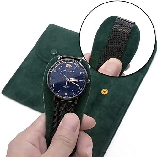 Watch Pouch, Watch Roll, Watch Travel Case For Men And Women Portable Velvet Watch Pouch Watch Storage Bag ​And Organizer Protective Watch Box Pouch With ,For Watches And Jewelry （2 Pieces） #TOP5