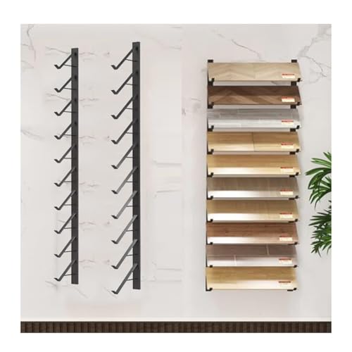 Présentoir de carrelage au sol noir en acier robuste pour showroom