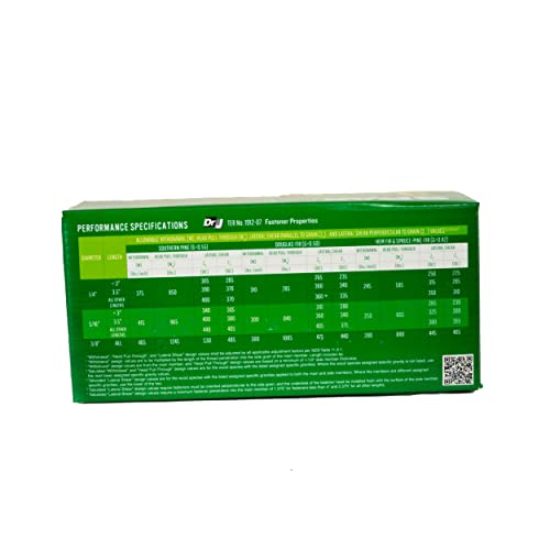 Spax 4581020701275 1/4 X 5" T-Star Drive Washer Head Yellow Zinc Powerlag Screw (50 Pieces Per Box) #TOP3