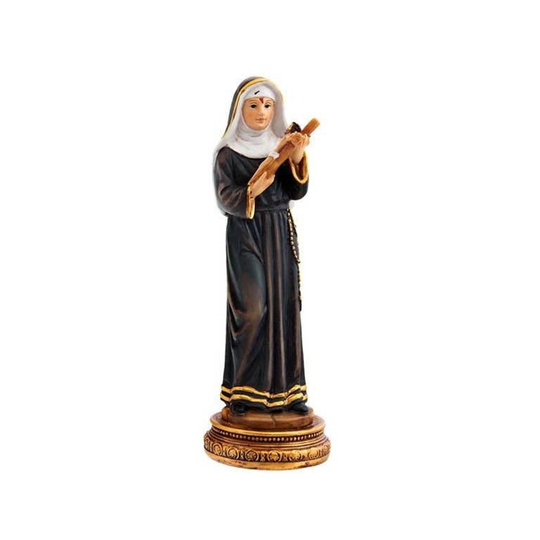 DRW Figura Santa Rita Resina Pintada a Mano 14 cm