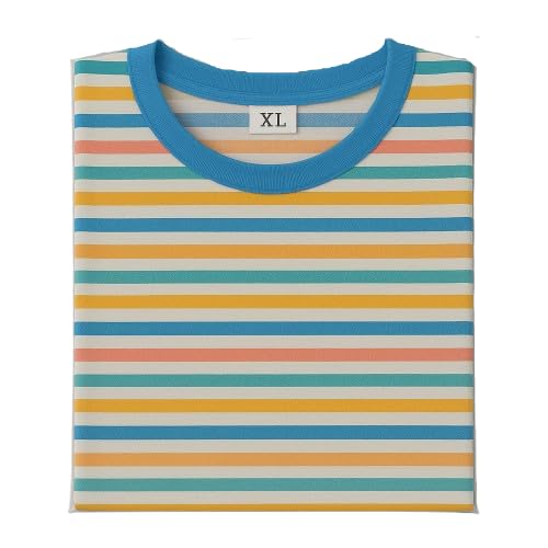 Image of Children's Striped Cotton T-Shirt, Classic Design, Multiple Colors, Age 1-7