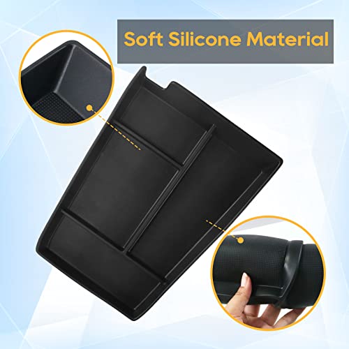 LFOTPP Silikon Mittelkonsole Aufbewahrungsbox für Toyot*a Bz4x 2022 Zentrale untere Ebene Behälter Organizer Tablett Verstauen, Auto Zubehör ((Nur für Linkslenker geeignet)