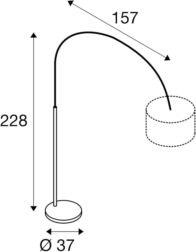 SLV SLV staand armatuur FENDA BOW BASIS E27 / binnenverlichting, studiolamp, woonkamerlamp, deco-armatuur, leeslamp / E27 25 W zwart photo 3
