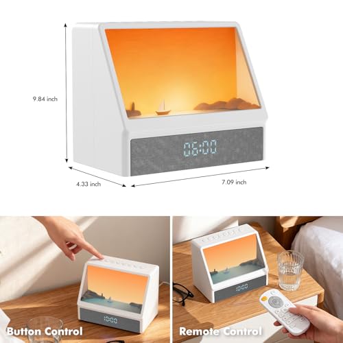 Image of Flymiro Sunrise Alarm Clock with Wake Up Light | White Noise Machine, Bluetooth Speaker