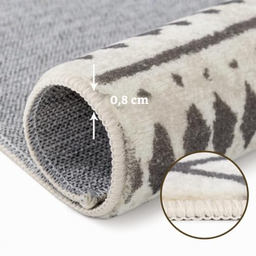 Alfombras de pasillo 150x210cm beige de microfibra lavable suave 5