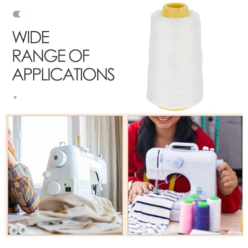Hilo de coser de nylon PRETYZOOM para reparación de cuero y lona, rollo blanco de 300m, hilo resistente para costura a mano y máquina, ideal para encuadernación y proyectos de tapicería DIY miniatura 3