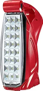 Eveready HL52 Multi-Functional Emergency Rechargeable LED Lantern | Lantern Cum Torch Cum Desk Lamp| 15 Hours Lighting Time | with Charging Indicator | Flexible Multi-Directional Lighting | Red