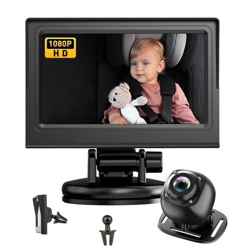 Image of BTLMEMO Baby Car Camera Monitor for Backseat - Baby Car Mirror - Safety Rear Facing Infant Back Seat Camera with 4.3" Display, HD 1080P, 150° Wide Angle, Night Vision, Easy Installation - Black