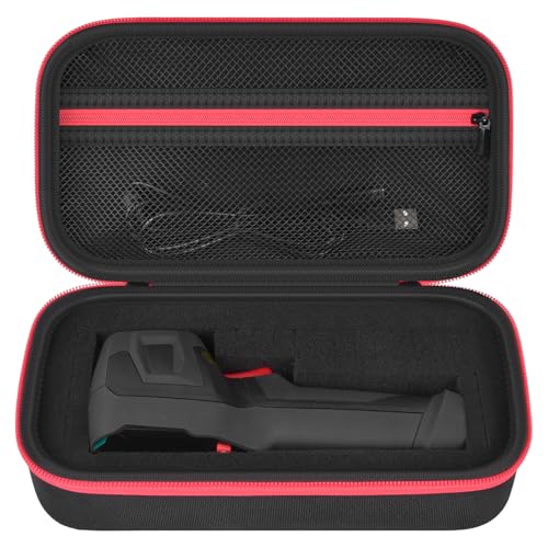 Boobowl Case Compatible with TOPDON TC004/ for HSFTOOLS HF96/ H128/ Thermal Camera, Infrared Camera Storage Holder Box with DIY Sponge for USB Cables, Calibration Card and Accessories(Bag Only)-Black