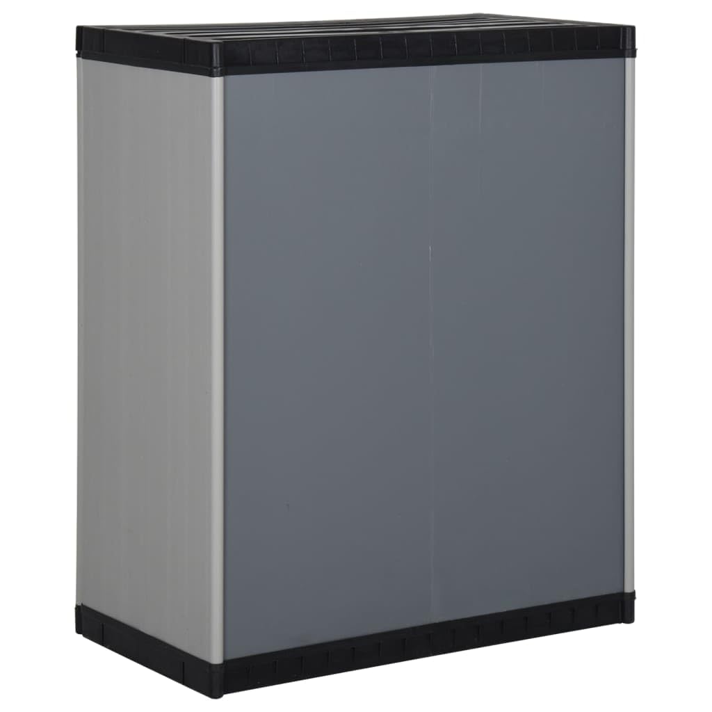 Genérico Armario de jardín con 1 Estante Gris y Negro 68x40x85 cm,Mobiliario,Armarios y Almacenamiento,Taquillas y armarios de Almacenamiento,340981