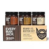 Every Man Jack Beard Butter Gift Set for Men – Full Size 3-Pack Variety with Sandalwood, Vanilla + Cedar & Aged Bourbon Scents – Naturally Derived with Shea Butter & Coconut Oil – 4 oz (3 Pack)