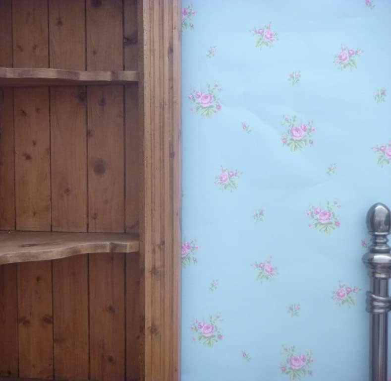 Dolly MixturesChintz Rose Sky Blue Pink Wallpaper 268033