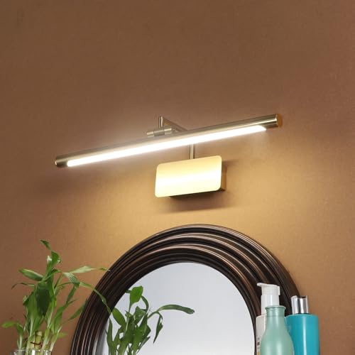 Image of Groeien Pack of 2 | 12 WATT LED 3 Color Golden Body Picture Photo Frame /Mirror Bathroom Wall Light with Adjustable Head(Warm+Natural+Coolwhite) (50CM)