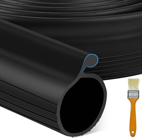 16.5 FT Garage Door Bottom Seal Rubber 0.35 Big P Bulb Bottom Garage Weather Stripping for Single Channel Flexible Weatherproof Replacement Strip Seal Fits 16.5FT Wide Black