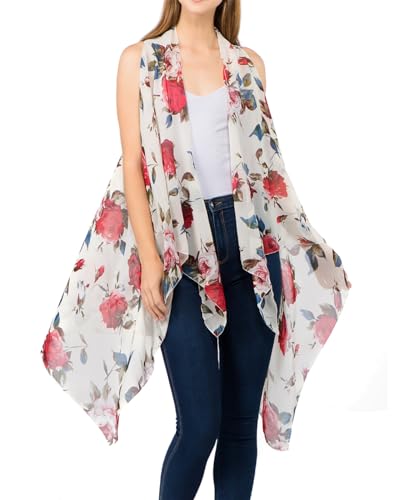 Image of Scarfand's Women's Sheer Open Front Lightweight Sleeveless Long Duster Cardigan Vest