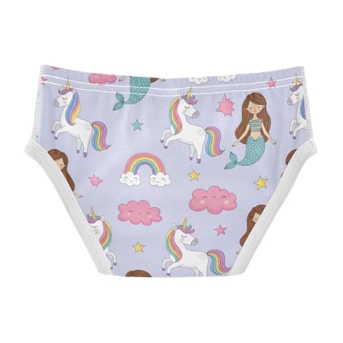 CHIFIGNO Briefs for Boys Cute Mermaid Unicorn Purple Cotton Boys' Underwear Soft Breathable Brief Underwear2
