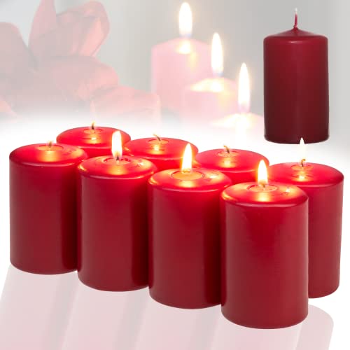 Candelo 8er Set Kerzen Weihnachten Ambiente Stumpenkerzen Bordeaux -...