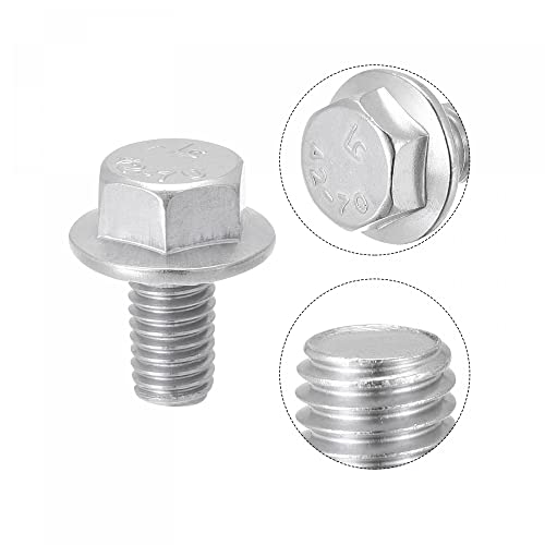 Image of uxcell M5x8mm Hex Serrated Flange Bolts Screws Metric Thread 304 Stainless Steel 50pcs