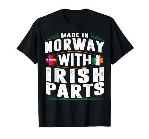 Hergestellt in Norwegen mit irischen Teilen, Geschenk zum St. Patrick Day T-Shirt