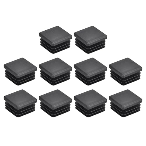 Image of uxcell 30Pcs 25mmx25mm(0.98inch) Plastic Tubing Plug Square Post End Caps for Handrail Stair Newel Guardrail Tube Black