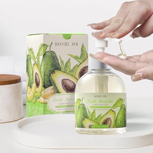 Image of ROMIIE ZOI Liquid Hand Soap, Avocado, 260ml /8.7 fl.oz | With Gift Box, Gentle cleansing, nourishes skin without drying