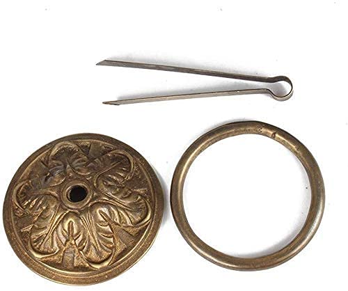 Xouvy Rustic Farmhouse Style Solid Brass Door Pull Ring Vintage Door Handle Wall Mount Solid Wood Door Knocker Security Door Farmhouse Decor 1127 (Color: B) (A) (B) #TOP2