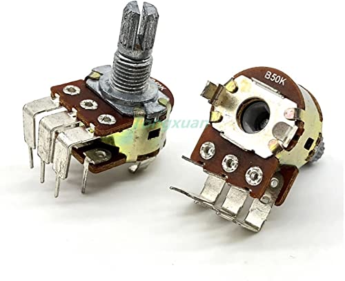 Interrupteur de potentiomètre B50K double volume axe 15mm de précision - 3