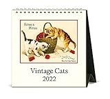 Cavallini 2022 Desk Calendar, Vintage Cats Posters (CAL22-5)