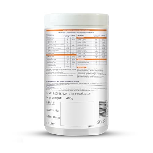 Image of Gritzo SuperMilk Overall Growth (7-9y Girl), Double Chocolate, 400g | 9g Protein with 20 Vitamins & Minerals | Zero Refined Sugar