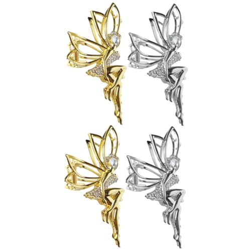 Pince à cheveux élégant FRCOLOR lot de 4 barrettes chics pour coiffure de mariage
