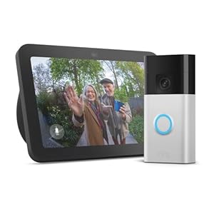 Enceinte Connectée Echo Show 8 | Anthracite + Sonnette Vidéo Ring Sans Fil | Nickel Satiné