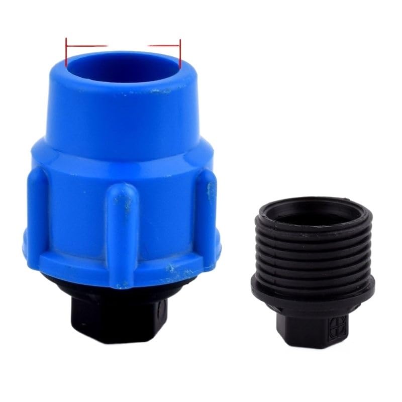 1 tubo redondo rápido de polietileno de 0.5 a 2 pulgadas, tapas de extremo de 20-63 mm, sistema de riego de jardín de granja, junta de tapón de extremo de tubo duro (azul, 40 mm)