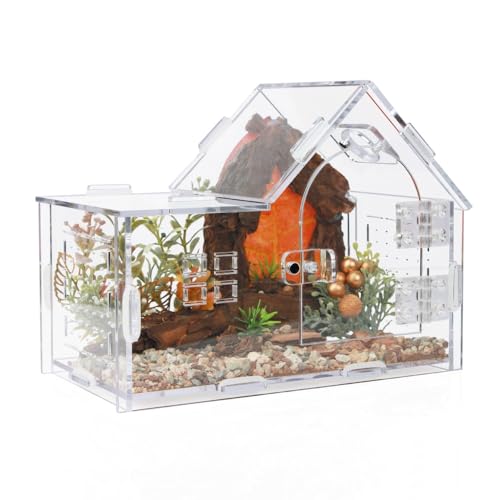 ZUIFIANLE Acrylic Jumping Spider Enclosure House-Shaped Terrarium