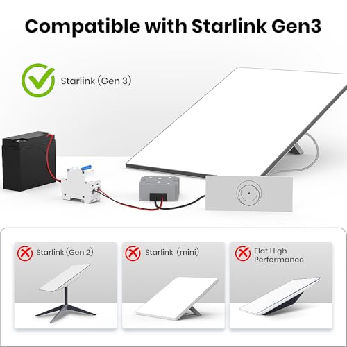 Image of for Starlink Gen 3 12V Conversion Kit,12V to 57V DC Step UP Converter for Starlink V3,Starlink Gen 3 Router Boost Converter for RV /Outdoor