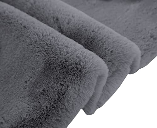 Image of Super Soft Rabbit Fur Silk Wool Carpet Thick and Washable Area Rug for Living Room and Bedroom (Dark Grey, 4 x 6 Feet)