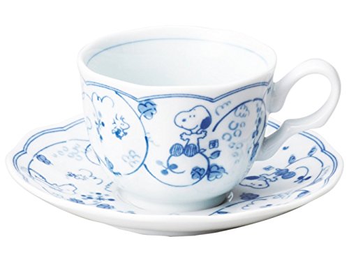 Kanesho poterie Peanuts Snoopy Tasse à Thé Soucoupe W/Raisin à partir du Japon