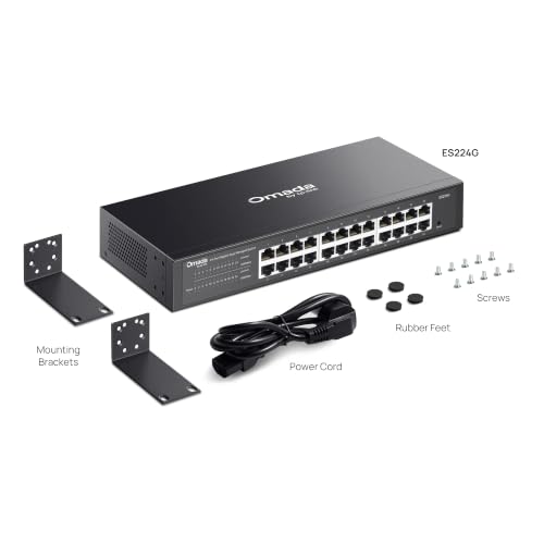 Image of TP-Link Omada 24 Port Gigabit Easy Managed, Switch, VLAN, Auto Loop Prevention, IGMP Snooping, Fanless, Managed by Omada, Durable Metal w / Shielded Ports(ES224G)