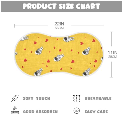 Cartoon Cute White Astronaut Love Cotton Baby Burp Cloth Soft Touch wash Cloths for Set of 2, 22x11in4